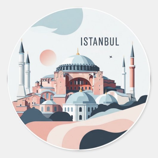Istanbul Hagia Sophia Ronde Sticker (Voorkant)
