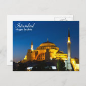 Istanbul - Hagia Sophia 's nachts briefkaart (Voorkant / Achterkant)