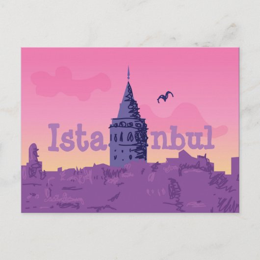 Istanbul kleurrijk briefkaart (Voorkant)