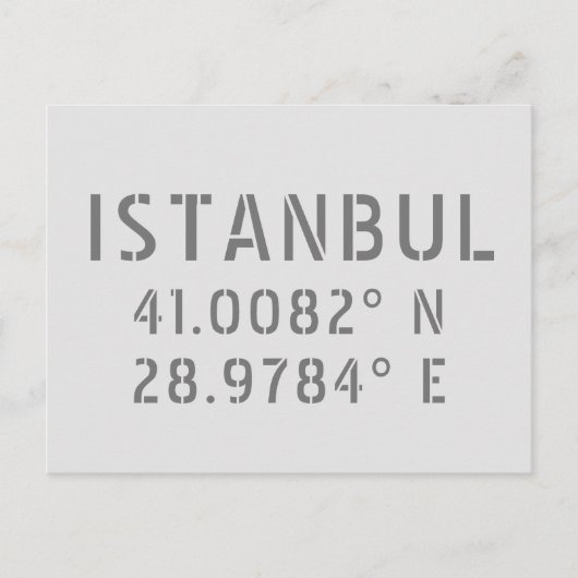 Istanbul Latitude- en Longitude-coördinaten Briefkaart (Voorkant)