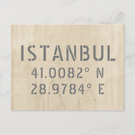 Istanbul Latitude & Longitude Coordinates Hood Briefkaart