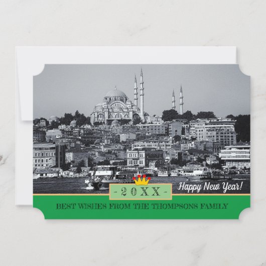 Istanbul Panorama & Happy New Year Card/20XX Feestdagenkaart (Voorkant)