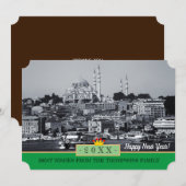 Istanbul Panorama & Happy New Year Card/20XX Feestdagenkaart (Voorkant / Achterkant)
