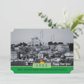 Istanbul Panorama & Happy New Year Card/20XX Feestdagenkaart (Staand voorkant)