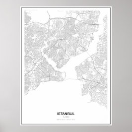 Istanbul, Poster minimalistische kaart voor Turkij