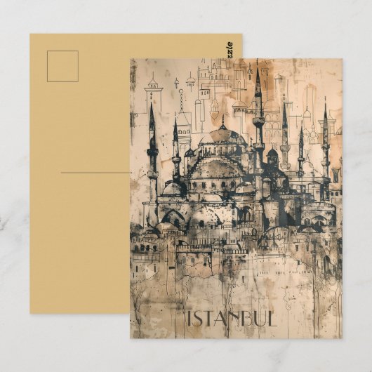 Istanbul Reizen Briefkaart (Voorkant / Achterkant)