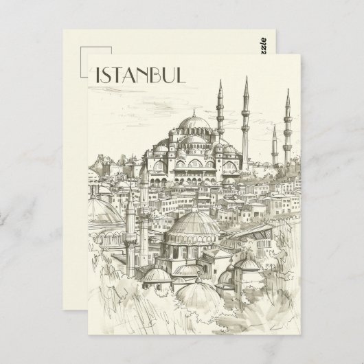 Istanbul Reizen Briefkaart (Voorkant / Achterkant)