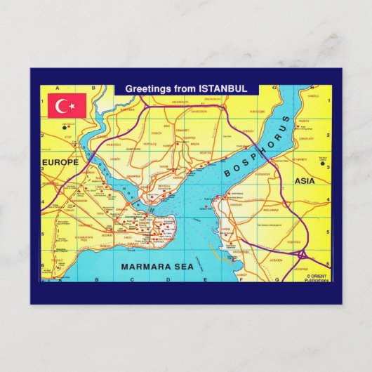 Istanbul Retro Groet Ansichtkaart Briefkaart (Voorkant)