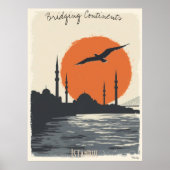 Istanbul Silhouette bij zonsondergang - Minimalist Poster (Voorkant)