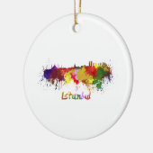 Istanbul skyline in waterverf keramisch ornament (Links)