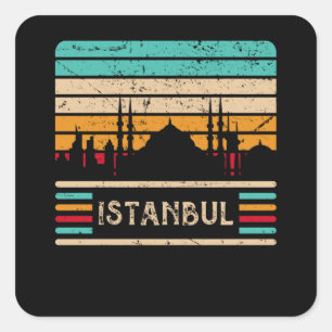 Istanbul Skyline Sultan Mosque Turkije Vierkante Sticker