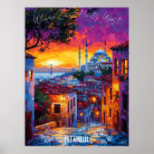 Istanbul Stads Silhouet Poster – Levendig Turks Ku (Voorkant)