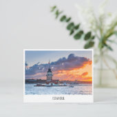 Istanbul - Straat Bosphorus en meisjestoren Feestdagenkaart (Staand voorkant)