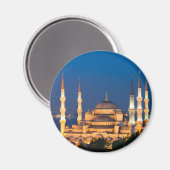Istanbul - Sultan Ahmed-moskee bij nachtmagneet Magneet (Voorkant / Achterkant)
