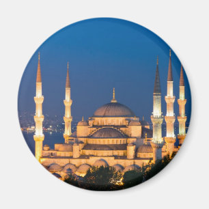 Istanbul - Sultan Ahmed Mosque bij nacht magnet