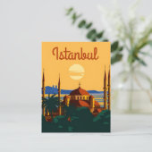  Istanbul Tower Turkije Travel waterverf Briefkaart (Staand voorkant)