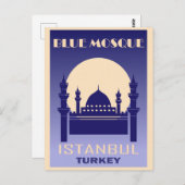 Istanbul Turkey  Blue Mosque Travel Briefkaart (Voorkant / Achterkant)