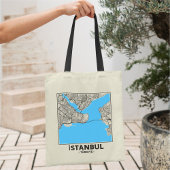 Istanbul, Turkey City Map Tote Bag