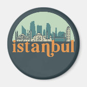 Istanbul Turkey City Skyline Cityscape Art Magneet (Voorkant)