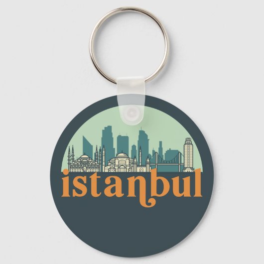 Istanbul Turkey  City Skyline Cityscape Art Sleutelhanger (Voorkant)