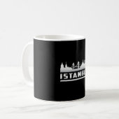 Istanbul Turkey City Skyline Cityscape Funny Gift Koffiemok (Voorkant links)