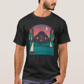 Istanbul Turkey City Skyline Silhouette Outline Sk T-shirt (Voorkant)