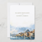 Istanbul Turkey Destination Wedding Kaart (Achterkant)