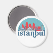 Istanbul Turkey Retro City Skyline Cityscape Art Magneet (Voorkant / Achterkant)