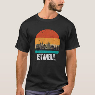 Istanbul Turkey Retro  Sunset Skyline Istan T-shirt