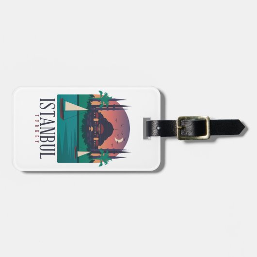  Istanbul Turkey Skyline Bagagelabel (Voorkant horizontaal)