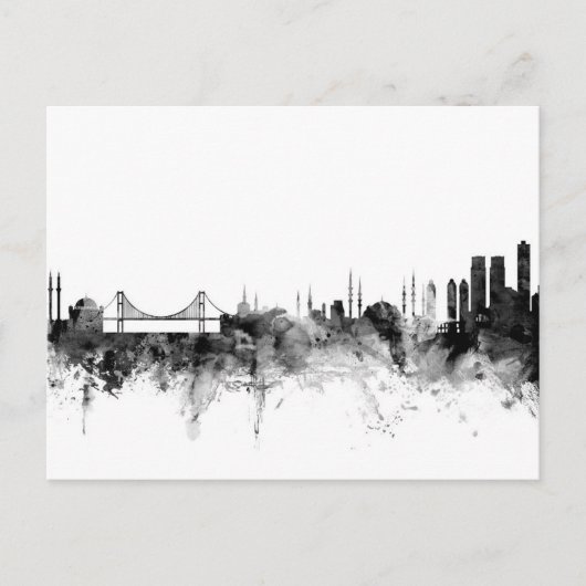 Istanbul Turkey Skyline Briefkaart (Voorkant)