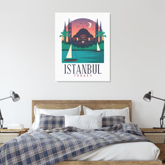  Istanbul Turkey Skyline Canvas Afdruk (Insitu (Slaapkamer))