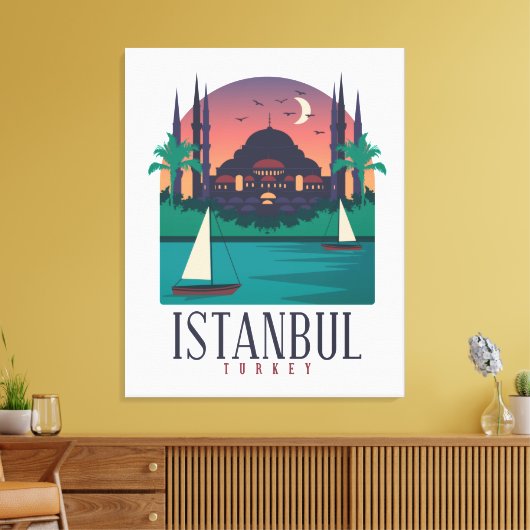  Istanbul Turkey Skyline Canvas Afdruk (Insitu (Woonkamer))
