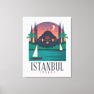  Istanbul Turkey Skyline Canvas Afdruk