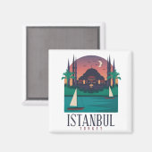  Istanbul Turkey Skyline Magnet (Voorkant / Achterkant)