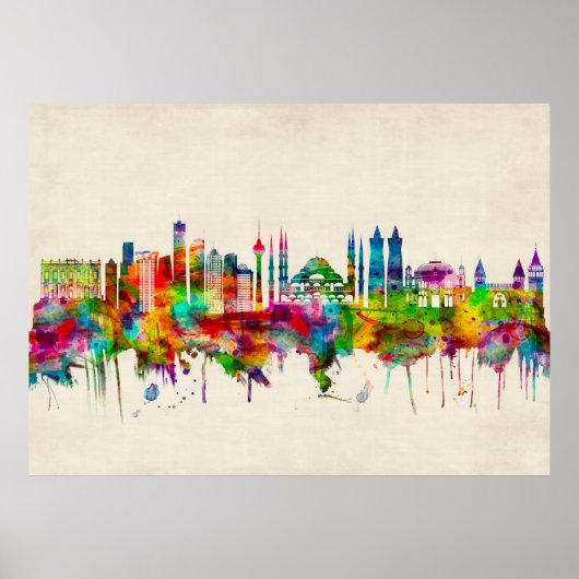 Istanbul Turkey Skyline Poster (Voorkant)