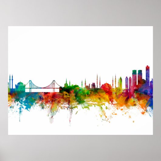 Istanbul Turkey Skyline Poster (Voorkant)