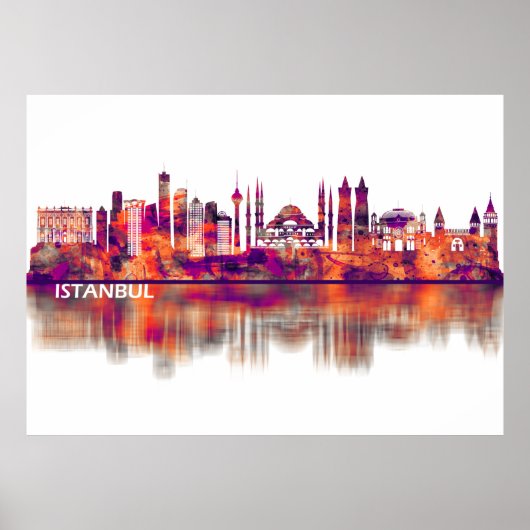 Istanbul Turkey Skyline Poster (Voorkant)