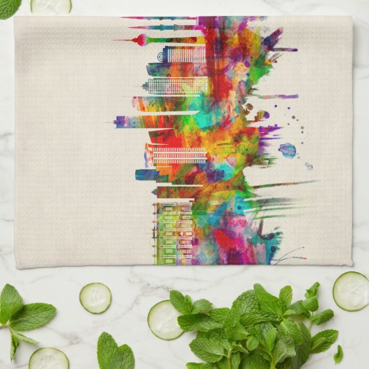 Istanbul Turkey Skyline Theedoek (Gevouwen)