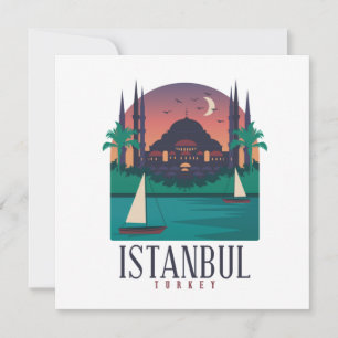  Istanbul Turkey Skyline Wenskaart Kaart