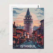 Istanbul Turkey Street Briefkaart (Voorkant / Achterkant)
