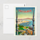 Istanbul Turkey Vintage Poster 1939 Briefkaart (Voorkant / Achterkant)