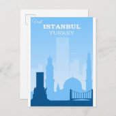 Istanbul Turkey Vintage Travel Poster Briefkaart (Voorkant / Achterkant)