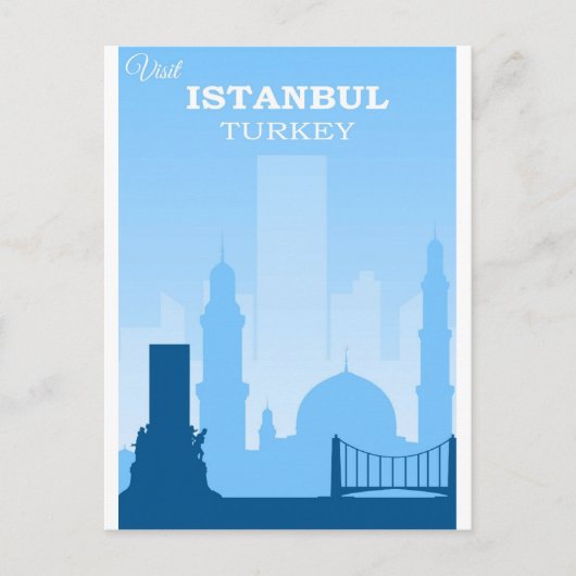 Istanbul Turkey Vintage Travel Poster Briefkaart (Voorkant)