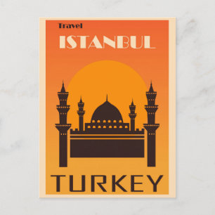 Istanbul Turkey Vintage Travel Poster Briefkaart