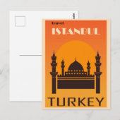 Istanbul Turkey Vintage Travel Poster Briefkaart (Voorkant / Achterkant)