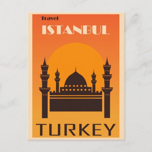 Istanbul Turkey Vintage Travel Poster Briefkaart (Voorkant)