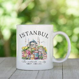 Istanbul Turkey Watercolor art city landscape Koffiemok
