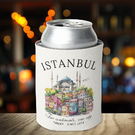 Istanbul Turkey Watercolor art city View Blikjeskoeler