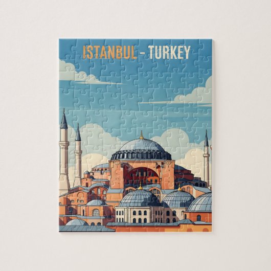 Istanbul Turkey with hagia Sophia and minarets Legpuzzel (Verticaal)